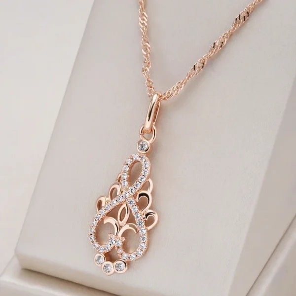 Zircon Bloom™ Rose Gold Ethnic Pendant